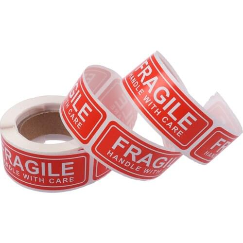 150Pcs/Roll Fragile Label Stickers Handle with Care Thank You Warning Signs Tags 1''x3'' Fragile Packing Tape Label