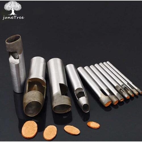Junetree Handmade leather DIY tools oval hole cowhide leather punch style shape punch