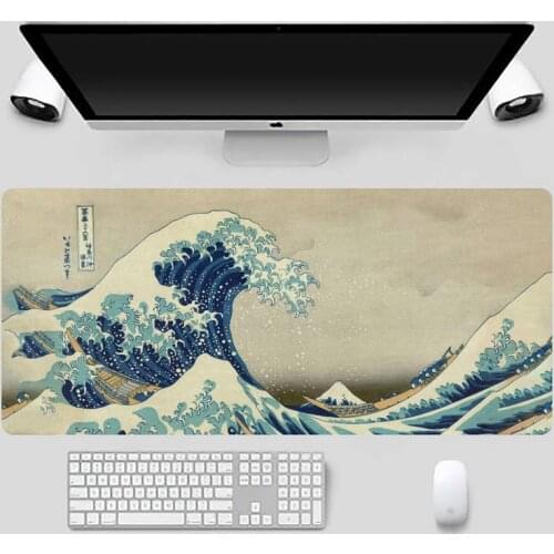 New Designs Japanese wave Art Natural Rubber Gaming mousepad Desk Mat X XL XXL Non slip Cushion Thickness 2mm LockEdge equal LE