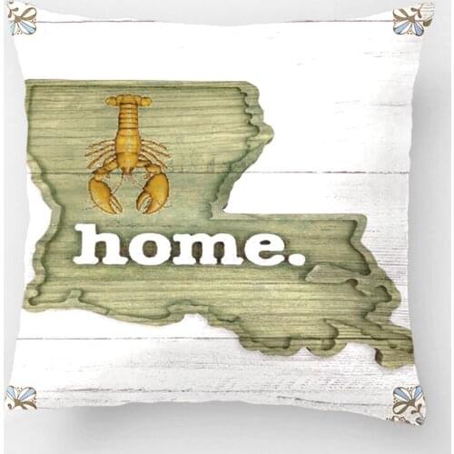Louisiana Home Crawfish Throw Pillow Wedding Decorative Cushion Cover Pillow Case Customize Gift For Car Sofa Seat Pillowcase