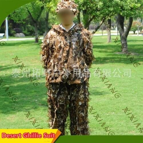 Desert Field Combat Hunting Camouflage Ghillie Uniform Set Army Fans Outdoor CS Shooting Training Military Sniper Hiding Suit