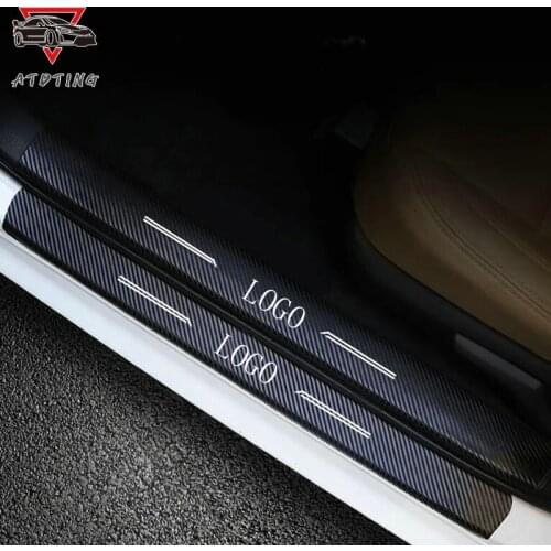 Carbon fiber leather sash welcome pedal door sill STRIP For KIA RIO RIO X 2017 2018 2019 2020 CAR STYLING car Accessory COVER