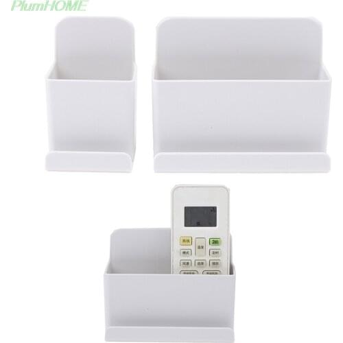 Wall Mounted Organizer Storage Box Remote Control Air Conditioner Storage Case Mobile Phone Plug Holder Stand Container 2 Sizes