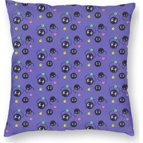 Spirited Away Sooty Sprites Cushion Cover Print Anime Ghibli Neighbor Totoro Throw Pillow Case for Sofa Pillowcase Home Decor