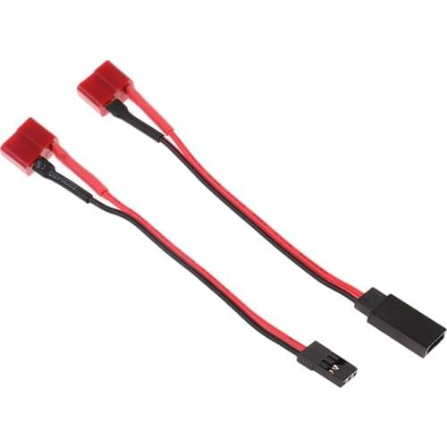 2x T Plug Deans to FUTABA JR Connector Adapter Male/Female Cable Lead 125mm