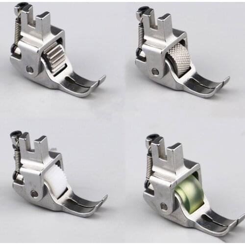 Flat car thick material roller presser foot leather cotton curtain multi-function wheel presser foot