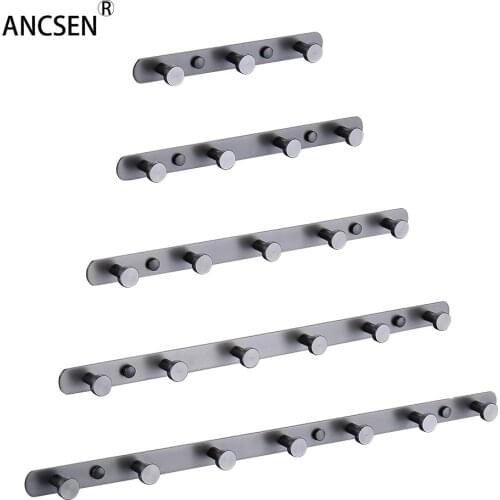 Wire drawing gun gray stainless steel row hook kitchen bathroom coat hook bathroom towel hook bath towel hook bathroom pendant