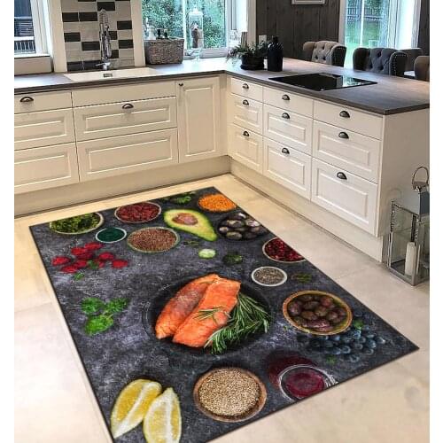 Grey color kitchen dining vegetable patterned kitchen rug modern carpet rug personalized gift free shipping kitchen grey runner
