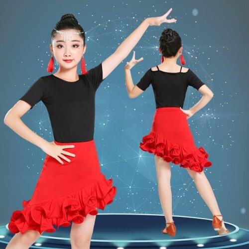 Modern Salsa Tango Ballroom Dress Child Kids Latin Dance Wear Performance Clothing Professional Latin Dress Stage Dance Clothes