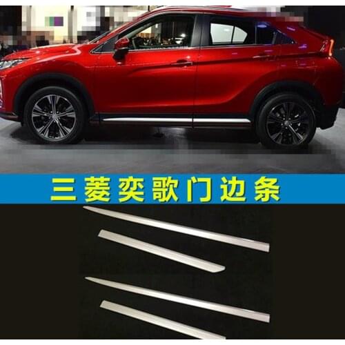 Car Styling for 2018 2019 Mitsubishi Eclipse Cross Stainless Steel body side moldings side door decoration