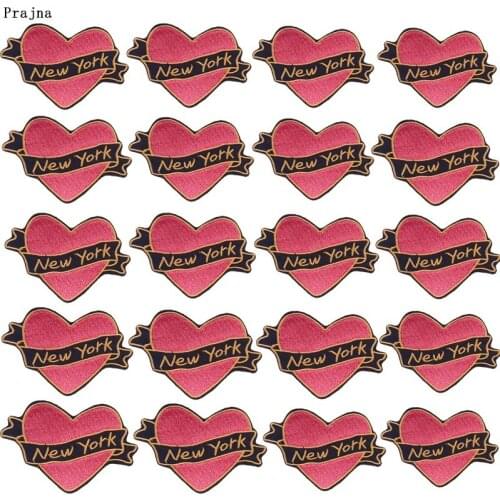 10 PCS New York Love Embroidered Patches For Clothing Sticker Cartoon Patch Stripe For Jacket Iron On Patches Badges wholesale