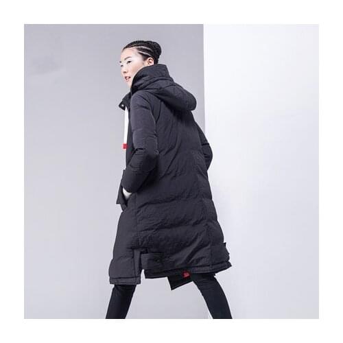 High Quality Winter Jacket 2020 New Thick White Duck Down Parka European Hooded Orang/Black Women Long Coats LX281