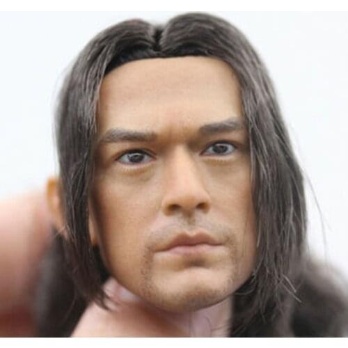 1:6 Takeshi Kaneshiro Akechi Samanosuke Head Carving Planted Hair Head W/ Beard in stock