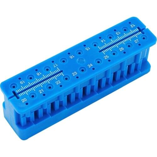 1pc Plastic Dental Mini Endo Measuring Block Autoclavable Endodontic Block Files Dentist Instrument root canal Model Ruler Blue