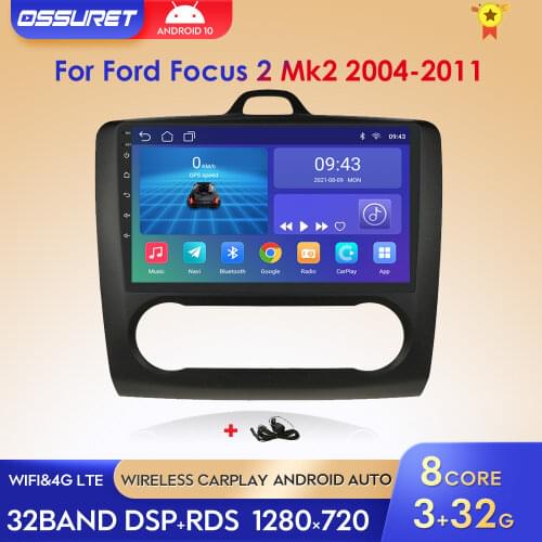 2G+32G Android 10 For ford focus 2 Mk2 2004-2011 Car Radio Multimedia Video Player Navigation GPS 2 din