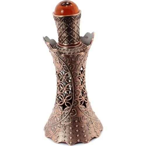 2pcslot 15ML/CC Hollow Out Copper Color Middle East Essential Bottle For Oils Perfume Empty Glass Bottle For Wedding Decor
