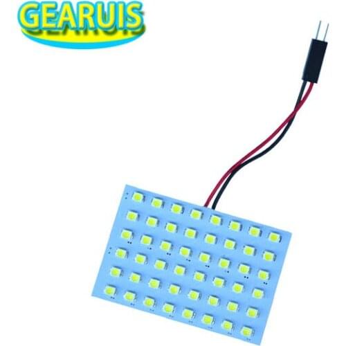 50set Dome Panel Light 48 SMD 1210 3528 LED Car Interior Reading light parking Bulb with Festoon T10 2 Adapter white Blue DC 12V