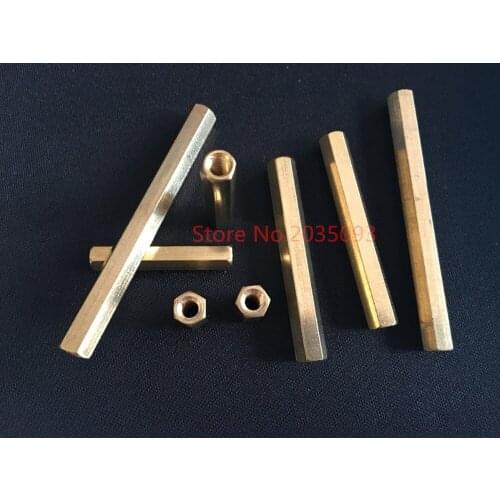 50pcs/lot M4 Two-way copper column flat hollow copper pillar hexagonal copper screw motherboard copper isolation column