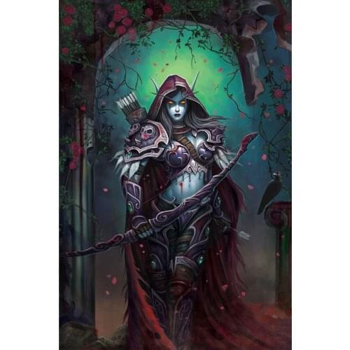 5D Diy diamond painting cross stitch "WOW Archer Sylvanas" Full Round Diamond embroidery Needlework Rhinestone Mosaic Crafts SY