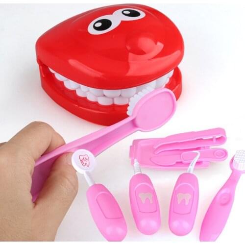 8PCS Pretend Play Toy Dentist Check Teeth Model Set New Kit Educational Role Play Simulation Learning Toys for Children Kids