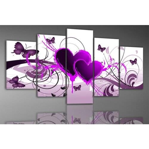 Embroidery Diamond Picture Landscape Home Decor 5 Pcs Painting Butterfly Flowers Full Round Drill Cross Stitch Gift Wall Sticker