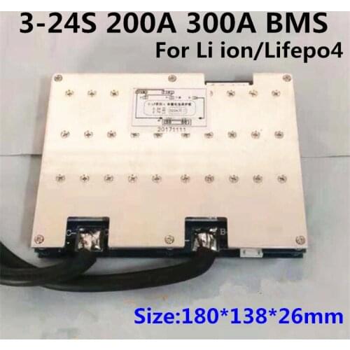 BMS 20S Lifepo4 li-ion Battery protection Board 300A 200A BMS 16S 20S with balance for Electric tricycle golf cart batterys