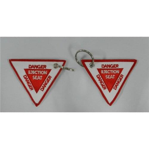 DANGER EJECTION SEAT embroidered key tag keychain