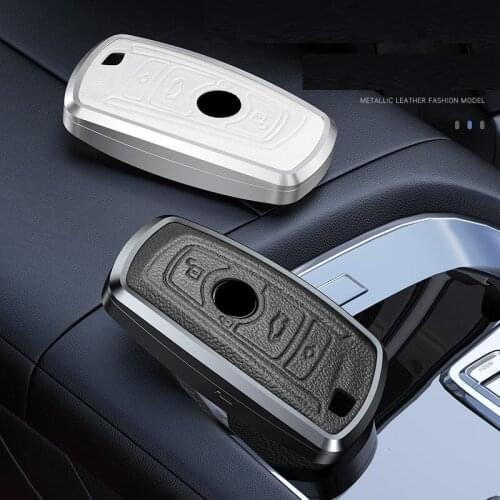 Genuine leather Aluminum Alloy car key case cover for BMW E30 E34 E36 E39 E46 F10 F11 F31 G30 X1 F48 X3 X4 X5 M1 M2 M3 E90
