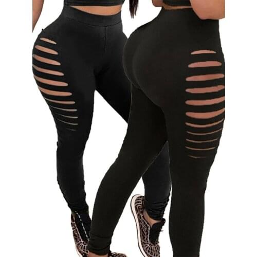 Black Skinny Pants for Women Cut Out Sexy Pants Ladies Femlae Femme Sweatpants Sweat Pants Women Clubwear Trousers Club Outfits