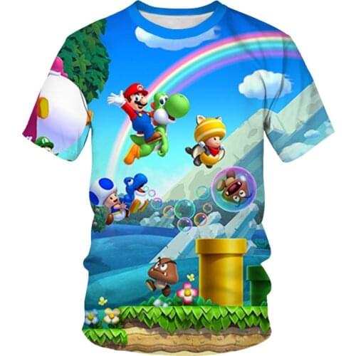 Kids Classic Game 3D Mario Luigi Print T-shirts Costume Boys Girls Summer Children Clothes Tees Adult Men Women Casual Tshirts