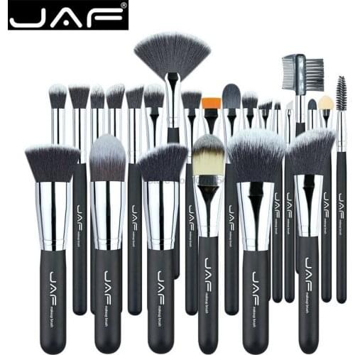 By DHL 20set JAF 24pcs/set hair makeup brush High Quality Professional Makeup Brushes Synthetic kabuki With Leather Pouch tools