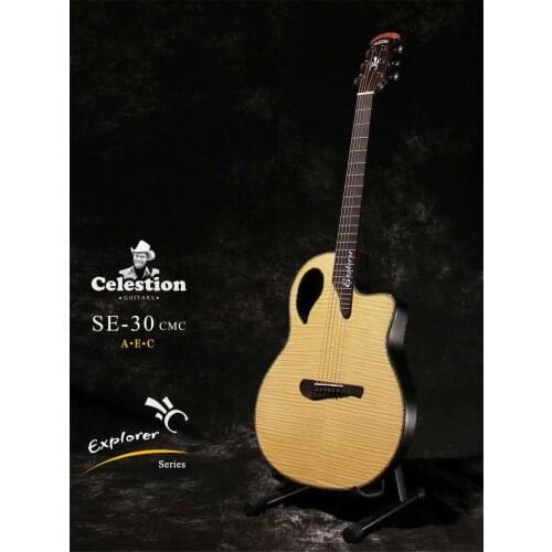 Celestion round back solid wood ovation electric acoustic guitar with electric pickup