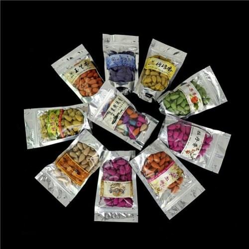 F 50pcs Wholesale Bulk Indian Lavender Jasmine Incense Cone for Waterfall Burner Deodorant Lemon Sandalwood Peony Room Incense