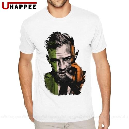 Birthday Conor McGregor T Shirt for Men Custom Short Sleeve Red Crew Shirt