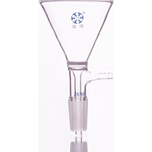 Taper sand funnel,O.D. of the Opening=90mm,Joint 24/40,Glass cone funnel funnel,Triangle sand core filter cartridge