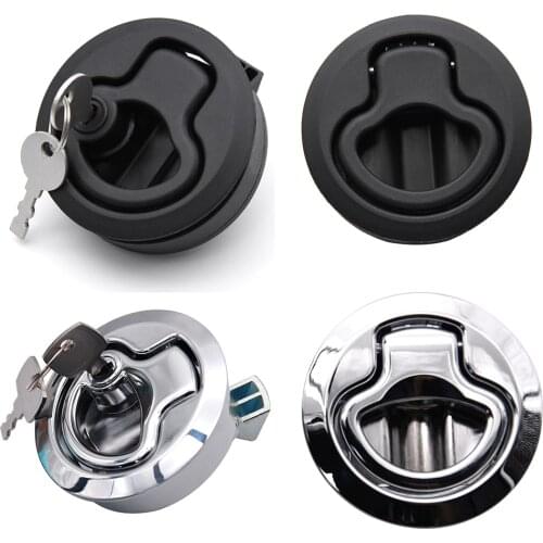 Round Flush Mount Hatch Plastic Handle Flush Marine Latch Cabinet Lift Pull Handle for RV Boat Deck Hatch Lock Stainless Steel
