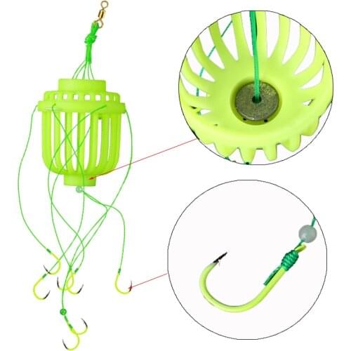 LEDIAO 1Pcs Explosion Hook Fishing Lure Bait Feeder Cage Sea Box Fishing Hook Outdoor Fishhook Carp Fishing Tackle Accessories