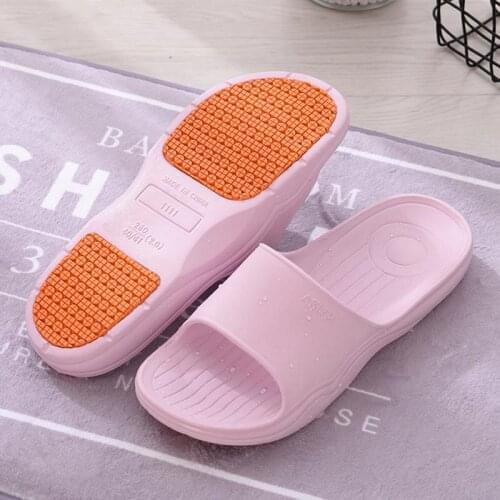 New Light Weight Poratble Bathroom Slippers Women/Men Anti-skid EVA Slides Female Summer Couples Lover Home Slippers