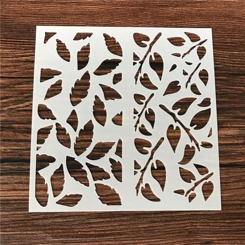 Leaves Tree Branch Reusable Stencil Airbrush Painting Art Cake Spray Mold DIY Decor Crafts