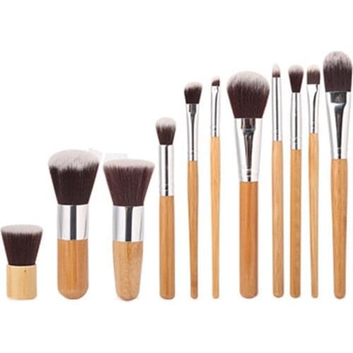 Makeup Brushes Set Cosmetics Foundation Bamboo Make Up Brush Tools Kit for Powder Blusher Eye Shadow Eyeliner
