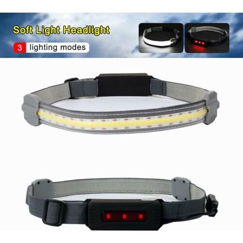 COB 2835 Led Headlamp Battery Rechargeable Headlight Head Waterproof Lamp White & Red Lighting for Camping Working Head Torch