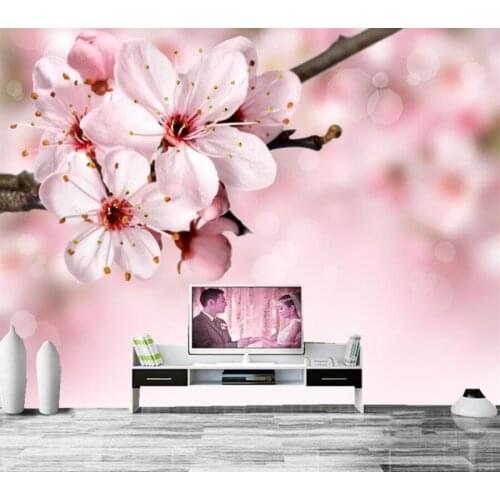 Closeup Flowering trees Sakura Flowers wallpapers, living room sofa TV wall bedroom 3d murals wallpaper nature papel de parede
