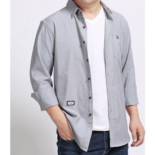 Soild Shirt Men Shirts 2020 Spring Autumr Fashion Plus Szie 6xl 7xl Homme Mens Shirts Long Sleeve Shirt Classical Mens Blouse