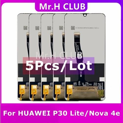 5PCS Original LCD For HUAWEI P30 Lite LCD Display Screen Digitizer Assembly For HUAWEI P30 Lite Screen Nova 4e MAR-LX1 LX2
