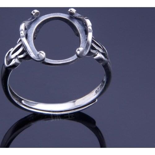 10*12mm 925 STERLING SILVER women Semi Mount Bases Blanks base blank Pad VINTAGE ring rings Setting set jewelry gift diy A1308