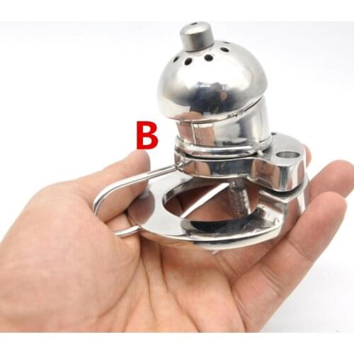 Penis Captivity 316L Stainless Steel Lock Cock Ring Chastity Cage Devices Chastity Penis Rings with Urethral Sounds G214