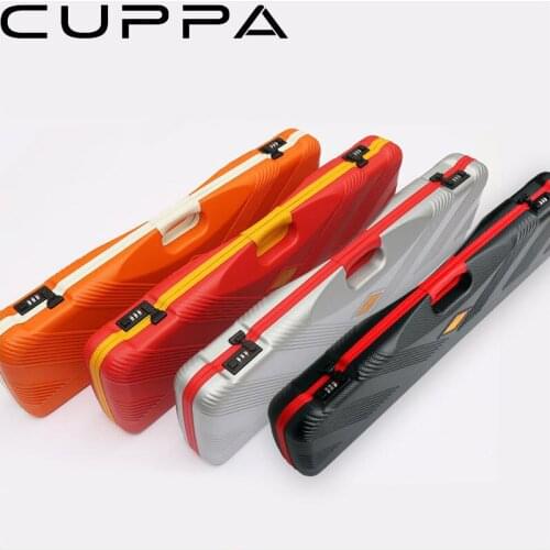 Cuppa 1/2 Pool Cue Box 82cm Length 4 Colors ABS Material Portable Pool Cue Box Password High Capacity Billiards Accessories