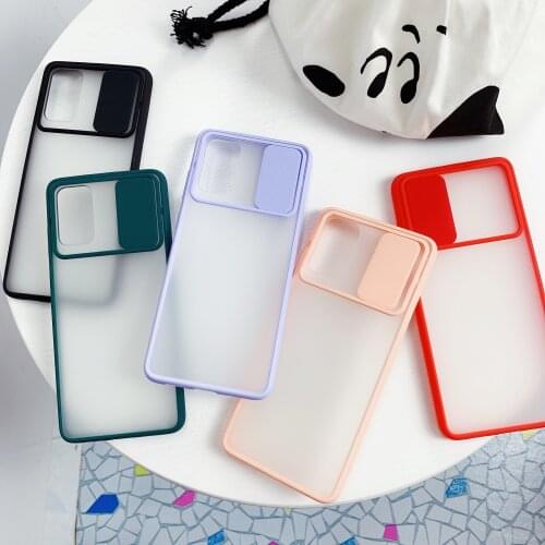 Clear Frosted Case,with Slide Camera Cover Protection Design, Anti-Yellow Case for Samsung S20 FE S21 S30 Note 20 Plus