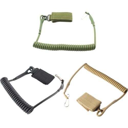 Adjustable Combat Sling Pistol Safety Outdoor Backpack Lanyard Spring Belt Molle Military Elastic Spring Rope Hunting Accessorie