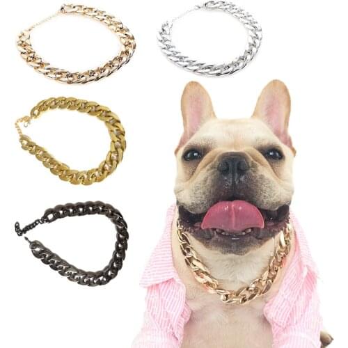 Luxury Golden Dog Necklace Bandana Silver Puppy Collars Fashoinable Bulldog Pitbull Neck Decor Leash Charms Pet Accessories Gift
